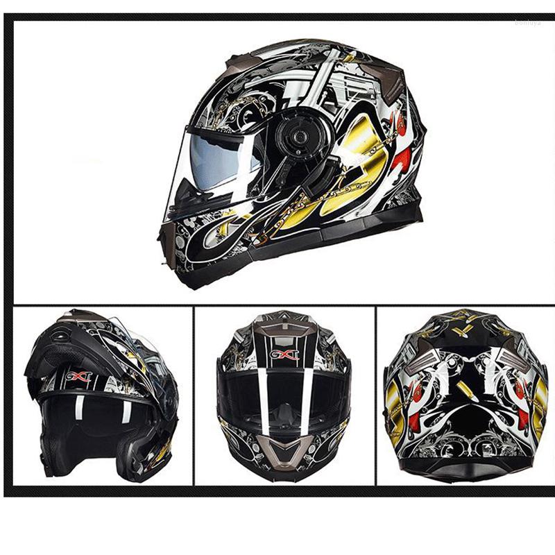 

Motorcycle Helmets Full Face Racing Winter Warm Double Visor Helmet Motorbike Sports