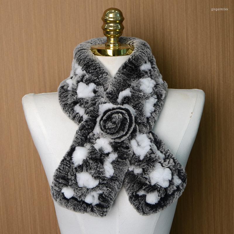 

Scarves Fashion Winter Women Fur Scarf Real Rex Natural Warm Soft Muffler Lady