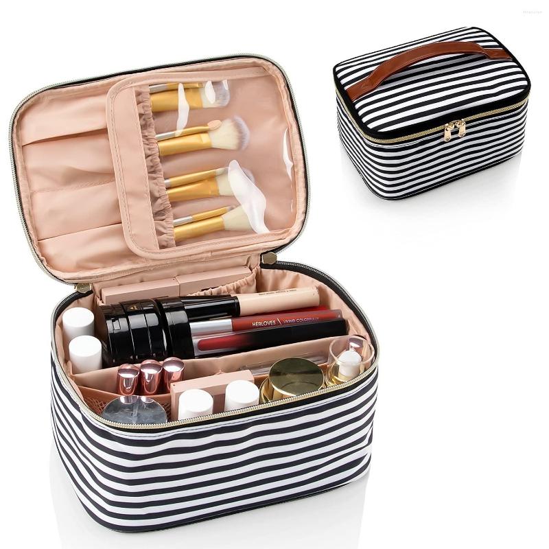 

Cosmetic Bags Portable Bag Large Capacity Travel Case Organizer Makeup Women Toiletry Girls Traveling With Handle, Black