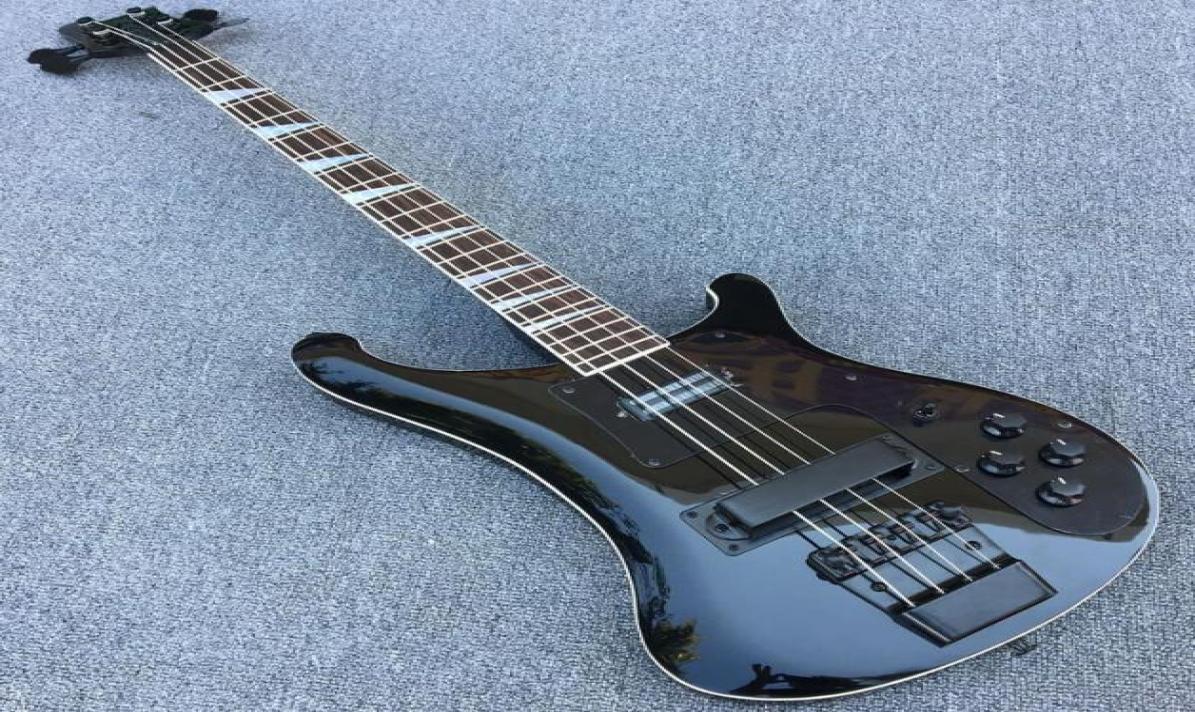 

Custom Ken 4 Strings GlossBlack 4003 Electric Bass Guitar Black Hardware Rosewood Fretboard Triangle MOP Inlay8304063