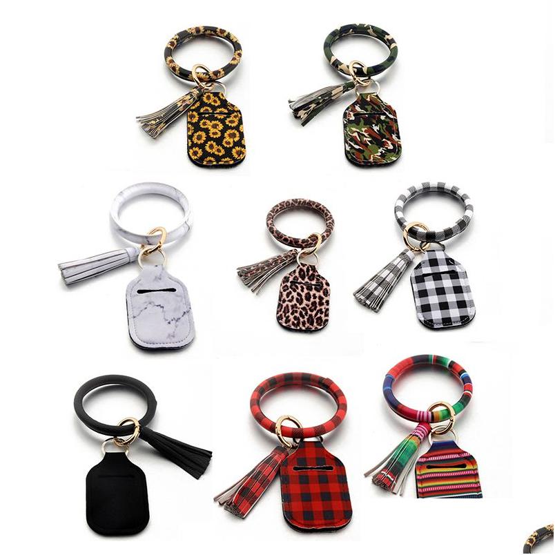 

Keychains Lanyards Neoprene Hand Sanitizer Holder Bracelet Keychain Keyring Pu Leather Tassel Key Chains Drop Delivery Fashion Acce Dhnxe