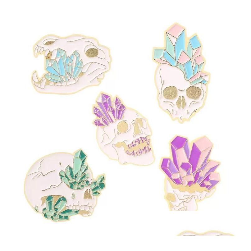 

Pins Brooches Punk Style Skl Pin For Women Fashion Dress Coat Shirt Demin Metal Funny Brooch Pins Badges Backpack Gift Jewelry Drop Dhbwt