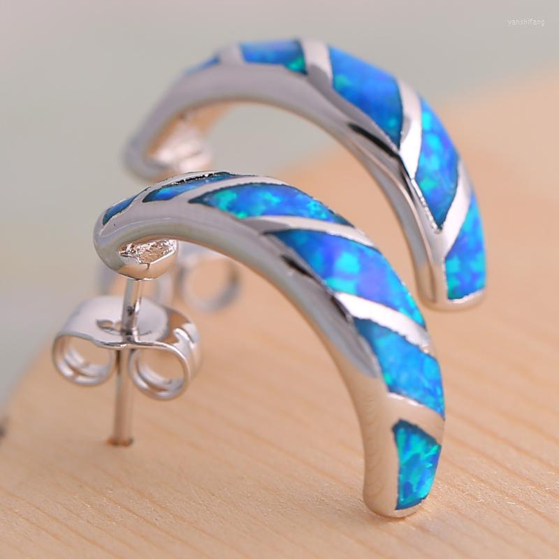 

Dangle Earrings JLE1517 White And Blue Opal With Zircon Fashion Ladies Jewelry Gifts For Shopping