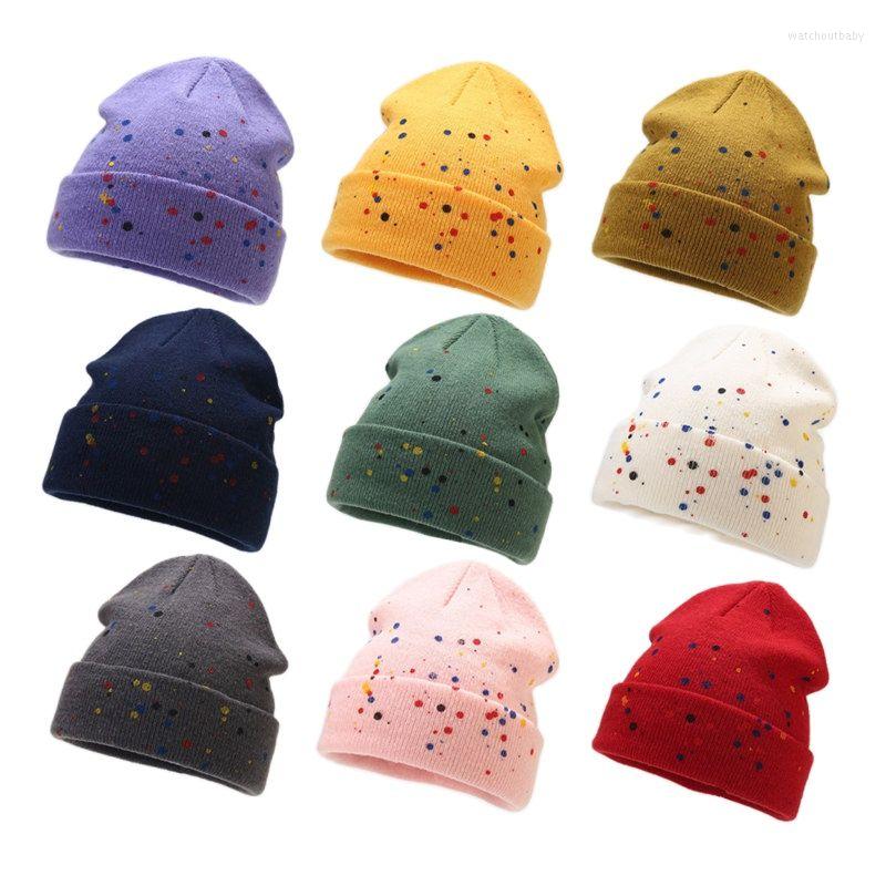 

Berets 2023 Cotton Autumn And Winter Graffiti Print Thicken Knitted Hat Warm Skullies Cap Beanie For Men Women 11, Style 6