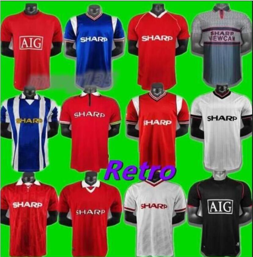 

1992 1998 Mens CANTONA GIGGS KEANE RETRO Soccer Jerseys BECKHAM SOLSKJAER SCHOLES FERDINAND ROONEY CHICHARITO Home Away Football Shirt Uniforms 666
