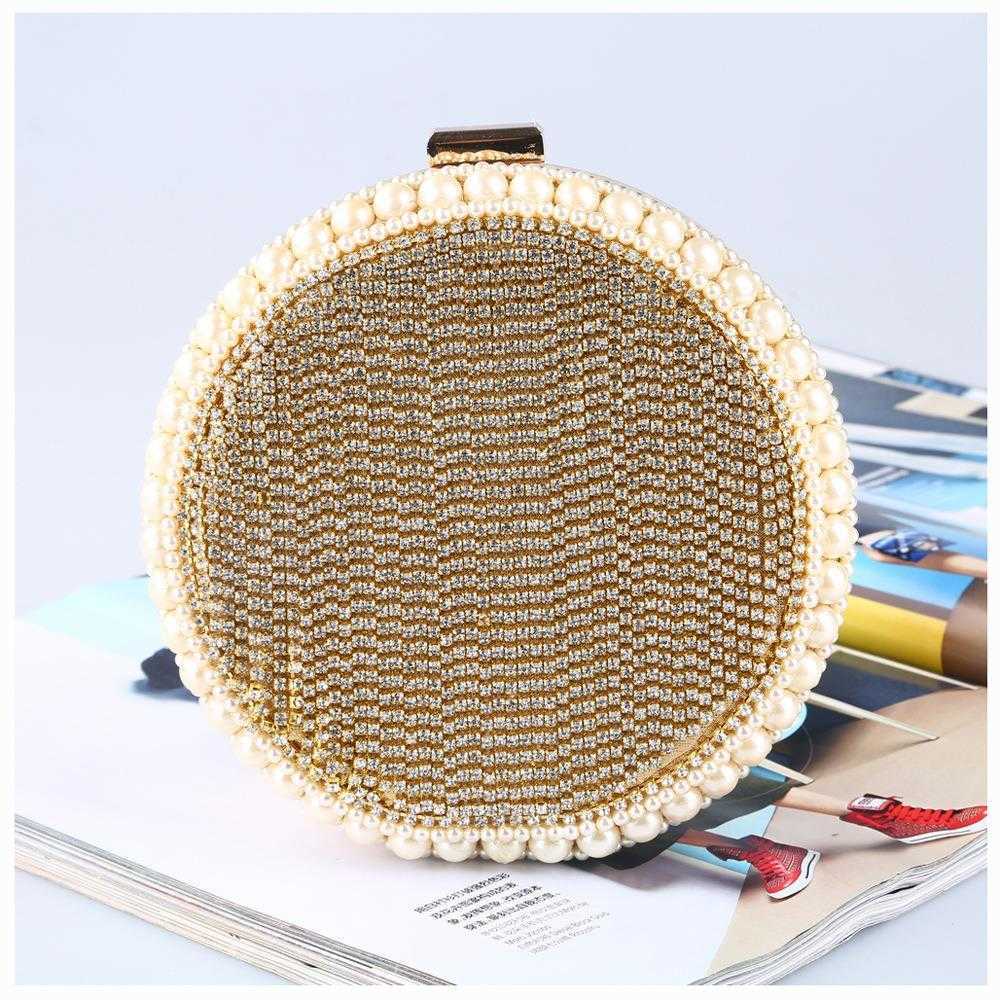 

Dinner Bag Diamond Quality Round Banquet Clutch Rhinestone Evening Origin, Large order customization