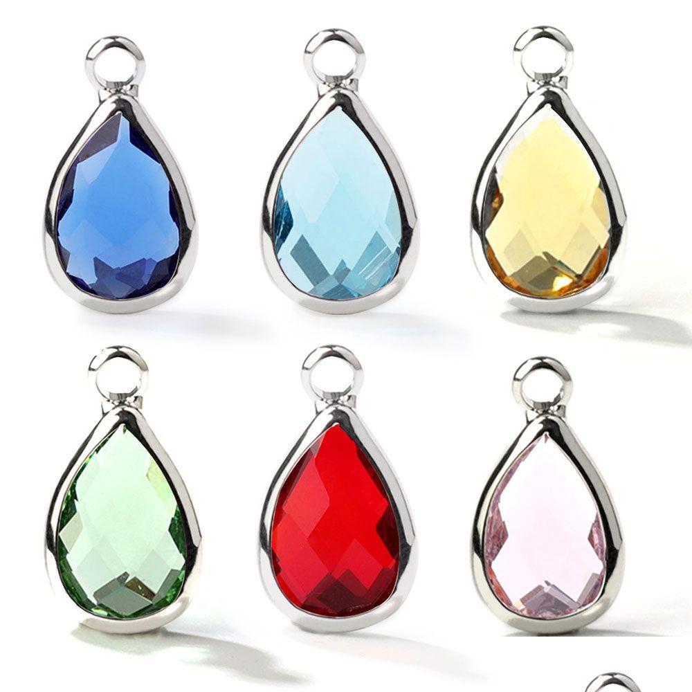 

Charms Copper 12 Month Zodiac Glass Crystal Birthstone Pendant New Sier Jewelry Making Accessories For Bracelet Necklace Drop Delive Dhkd4