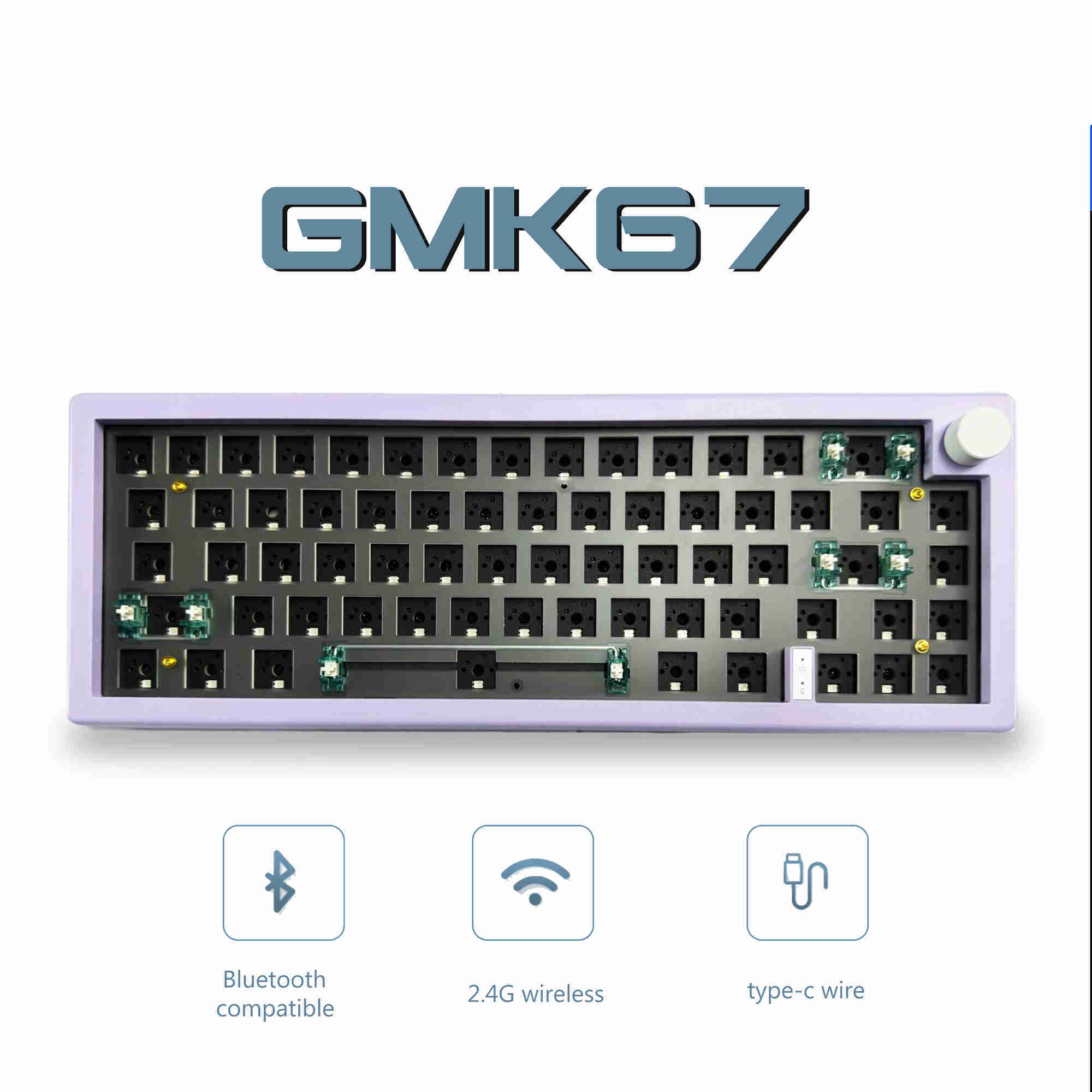Keyboards Gasket Structure gaming Mechanical Keyboard kit Wireless Bluetooth 2.4G 3-mode With knob Keyboard For tablet PC R230824-image-869202392
