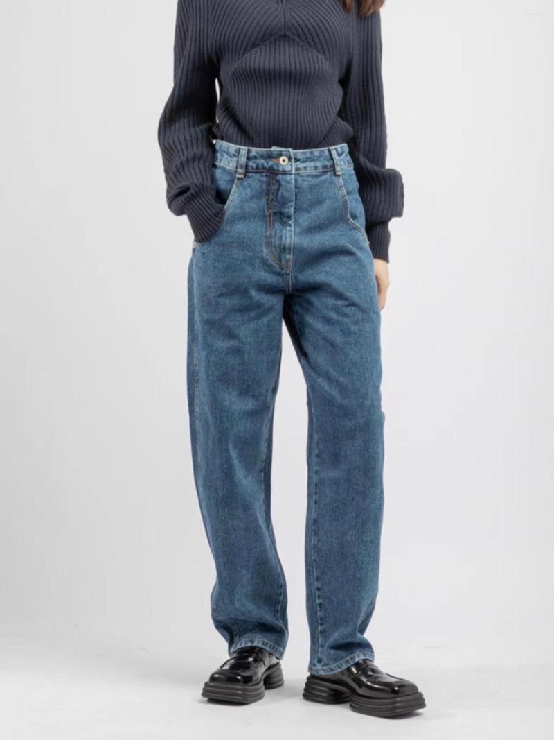 

Women's Jeans 2023 Spring Women's High Waist Retro Denim Pants All-Match Ladies Curved Leg Without Side Seams
