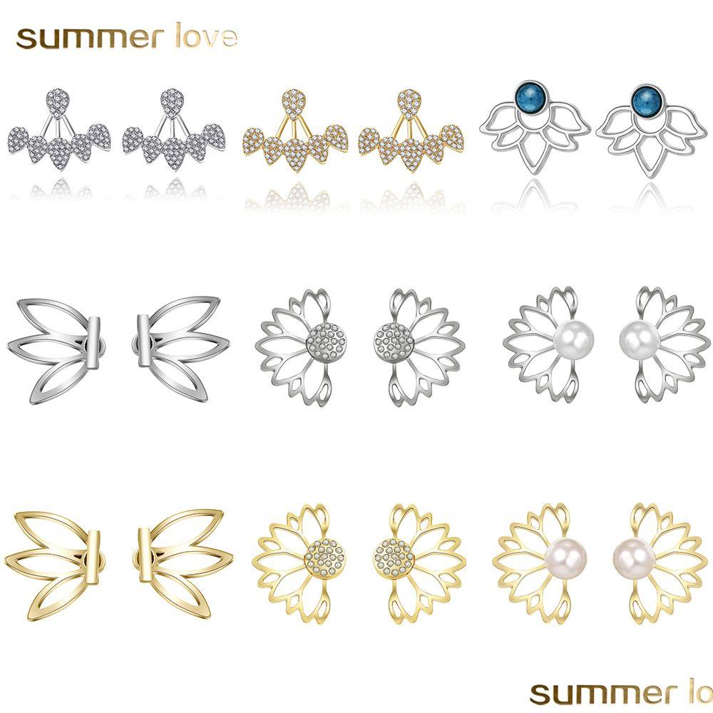 

Stud Lotus Earrings Angel Wings Flower Earring Geometry Hoop Behind Crystal Simple Chic Ear For Women And Drop Delivery Jewelry Dhyb9