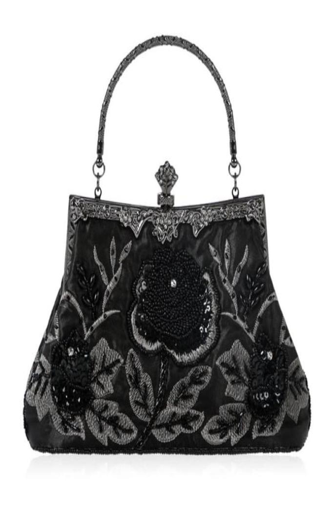 

Elegant Frame Women Formal Beaded Evening Purses And Handbags Bridal Sequins Clutch Bag Cocktail Party Duffel Bags8855909, Black
