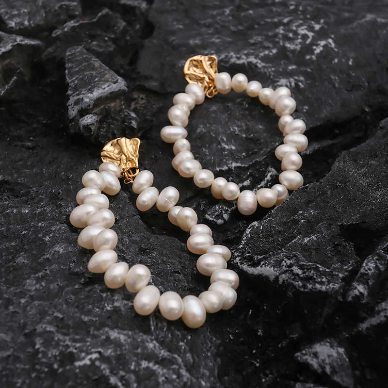 

Freshwater pearl earrings female zhongchuxi the same trendy and earrings sense of minority design high quality light Earrings