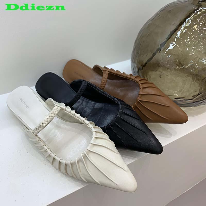 

Slippers Fashion Women Mules 2023 Summer Casual Slides Female Shoes For Ladies Outside Footwear Sandals Pointed Toe Flats, Black