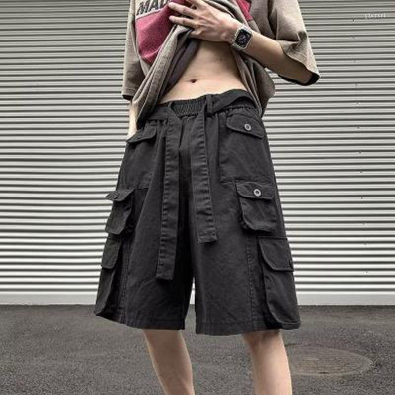 

Men' Shorts 2023 Hip Hop Men' Military Cargo Solid Multi Pocket Casual Pants Joggers Loose Wide Leg Knee Length Summer, Black