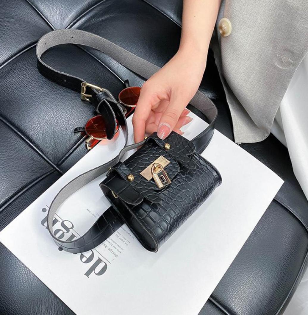 

Leather fanny pack for women Crocodile pattern mini waist bag luxury brand wallet brown crossbody bags fashion clucth purses4293041, Sky blue