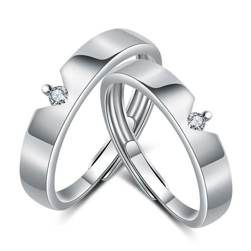

Best Selling Couple Rings Pave AAA CZ Diamond Adjustable Size Rings for Lover