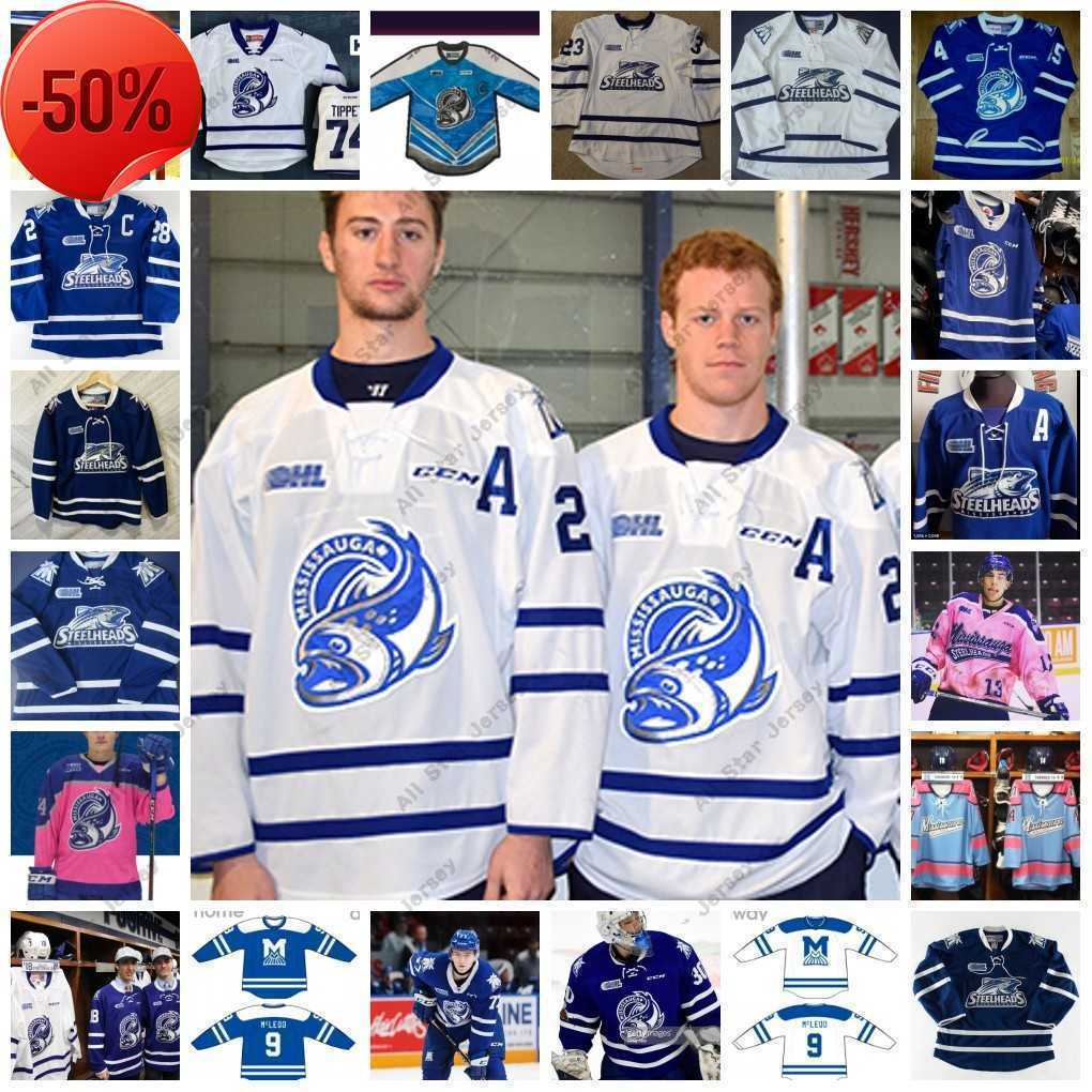 

Hockey Jerseys Hockey Jerseys Custom OHL Mississauga Steelheads Stitched Hockey Jersey 28 Stuart Percy 9 Michael McLeod 41 Nicolas Hague 14 Nathan Bastian, 12