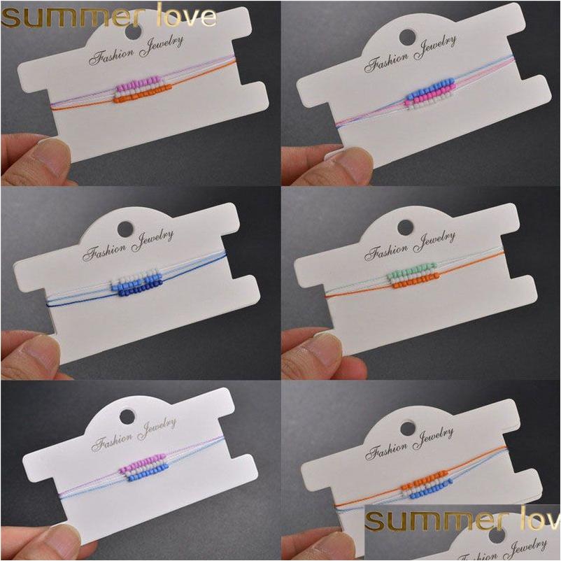 

Charm Bracelets Handmade Rainbow Beads Braided Bracelet Waterproof Rope Ankle Bohemian Sead Beaded Wax For Women Summer Beach Jewelr Dhsts