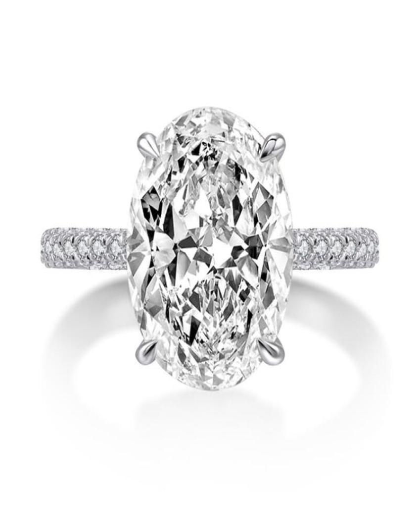 

Vintage Oval cut 4ct Lab Diamond Promise Ring 100 Real 925 sterling Silver Engagement Wedding Rings For Women Jewelry9711946