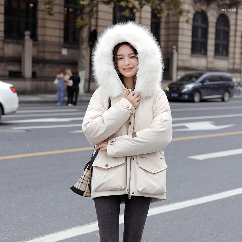 

Women's Down 2023 Winter Solid Color Female Outwear Fashion Elegant Women Overcoat Loose Thicken Casual High Quality Ladies Coat A284