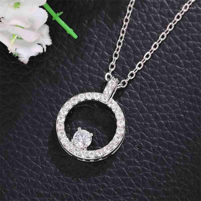 

Pendant Necklaces CAOSHI Elegant Lady Round Shape Necklace Female Wedding Ceremony Accessories With Dazzling Zirconia Graceful Jewelry
