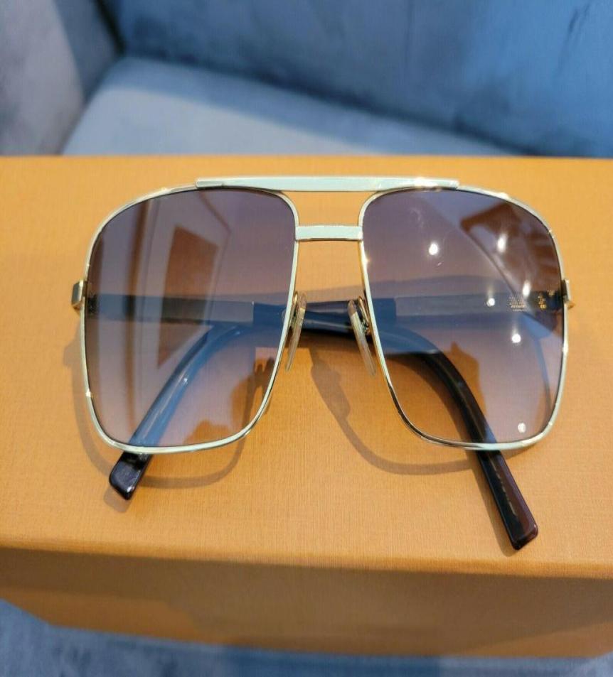 

New Attitude Mens Sunglasses 0259 GoldBrown59 MM frame square metal frame vintage style outdoor design classical model4639704