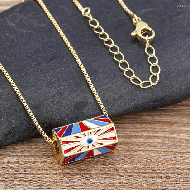 

Chains AIBEF Street Style Eye Copper Necklace For Women Luxury Jewelry Gift Colorful Enamel Pendant Charm Women's Choker 2023