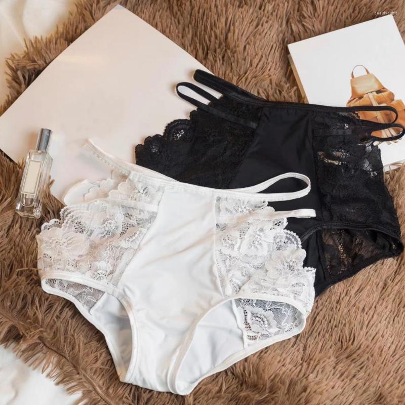 

Women's Panties Women Underpants Flower Embroidery Briefs Patchwork Lady, Black