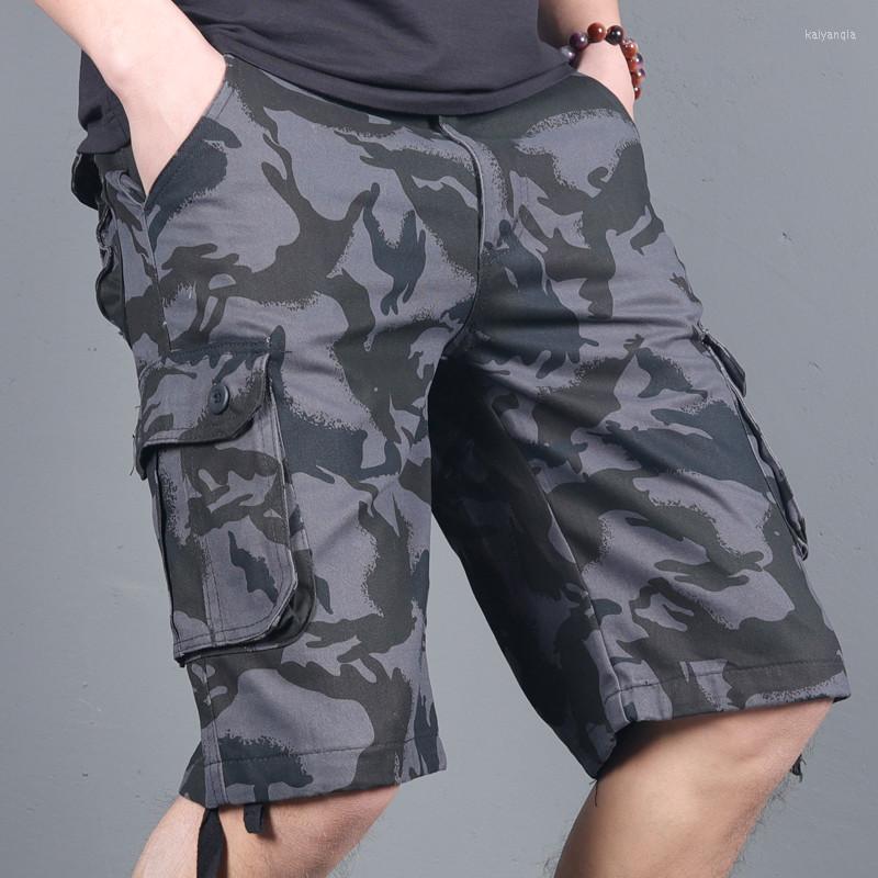 

Men's Shorts Men's Camouflage Military Cargo Summer Casual Cotton Multi-Pocket Baggy Streetwear Zipper Breeches Tactical Army, Gray