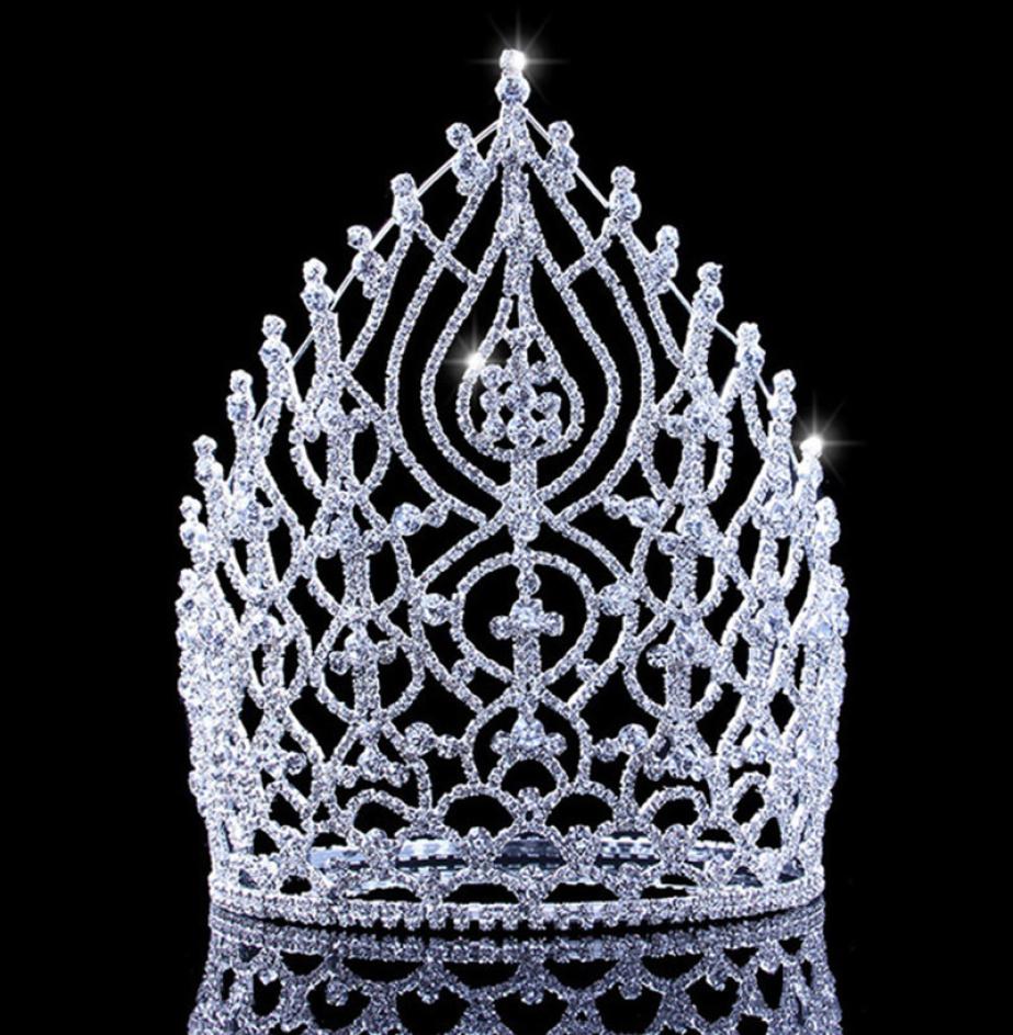 

New Gold Silver Color luxury Big Crystal Tiaras Ctrstal Rhinestone Pageant Crowns Baroque Wedding Hair Accessories JCI1005381723