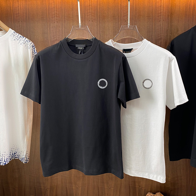 

Top quality Men' T-shirt European Station Tide brand short sleeve T-shirt Men' new craft New craft match Medusa slim round neck black letter large men' shirt size -XXL, White