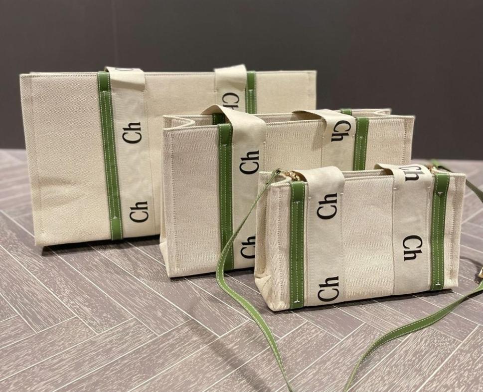 

Woody Tote Bag Designers Shoulder Bags Three Colors Single shoulder bag handbag Fashion large canvas shopping bags Multiple specif2830229, Green