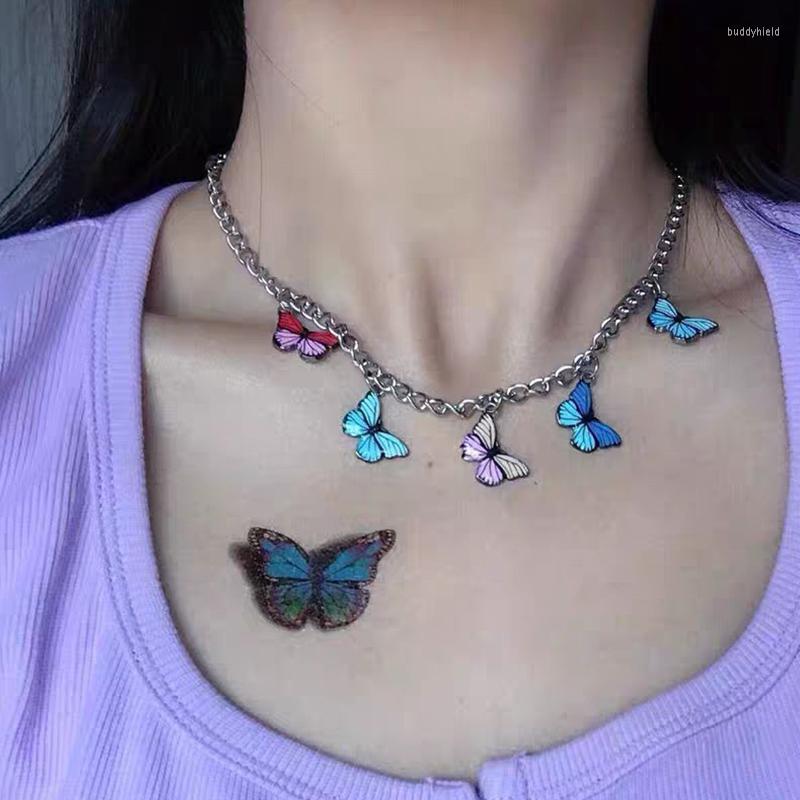 

Chains Punk Ins Vintage Creative Insect Necklace Fashion Charm Butterfly Chain Jewelry For Women Y2k Gothic