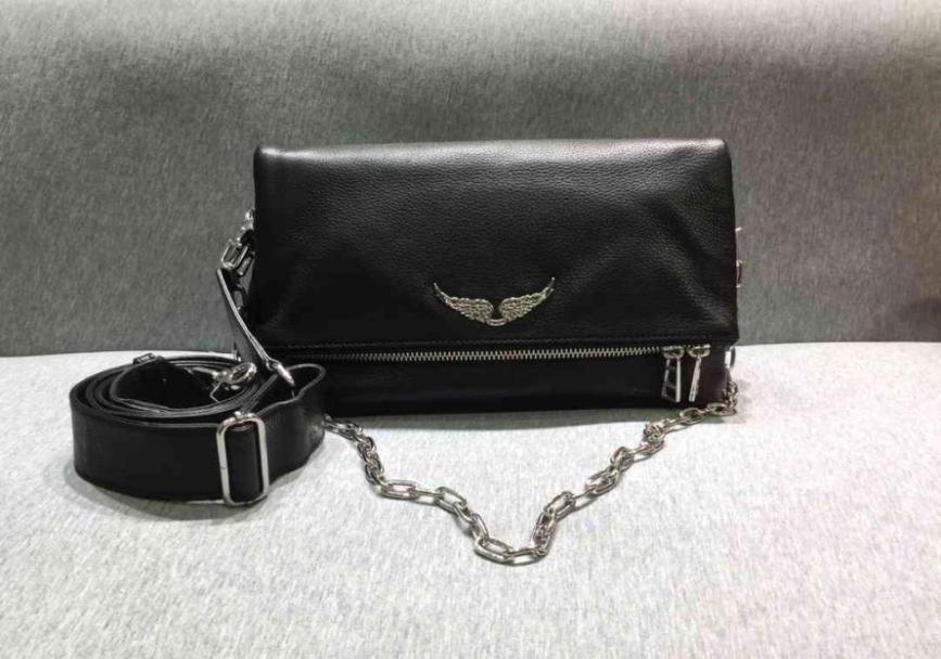 

Evening bag purse Zv wing double designer clutch cowhide shoulder ladies clutches handbags micheal 09156033476, Black