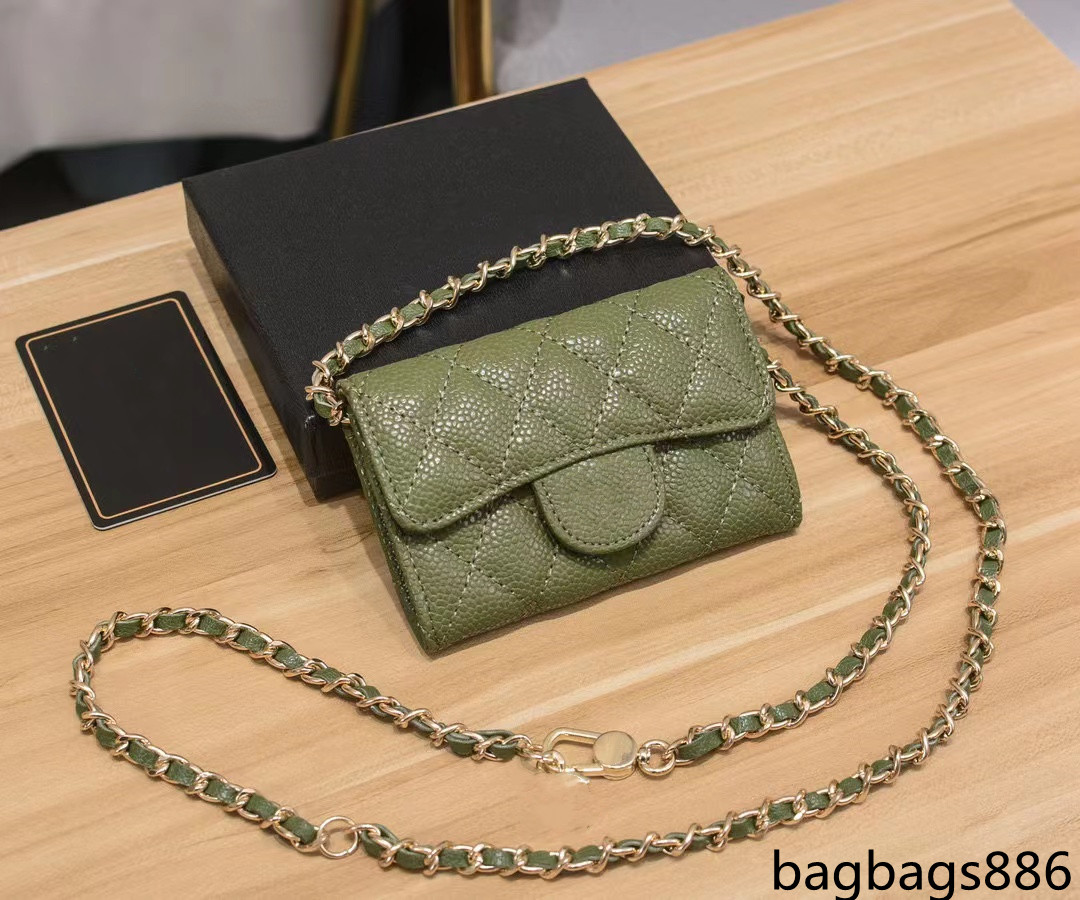 

Women's caviar mini coin purse with designer wallet classic quilted chain Crossbody bag leather flap small card holder pockets x7.5 x2.1 11.3 cm luxury handbags, Pink caviar gold buttons