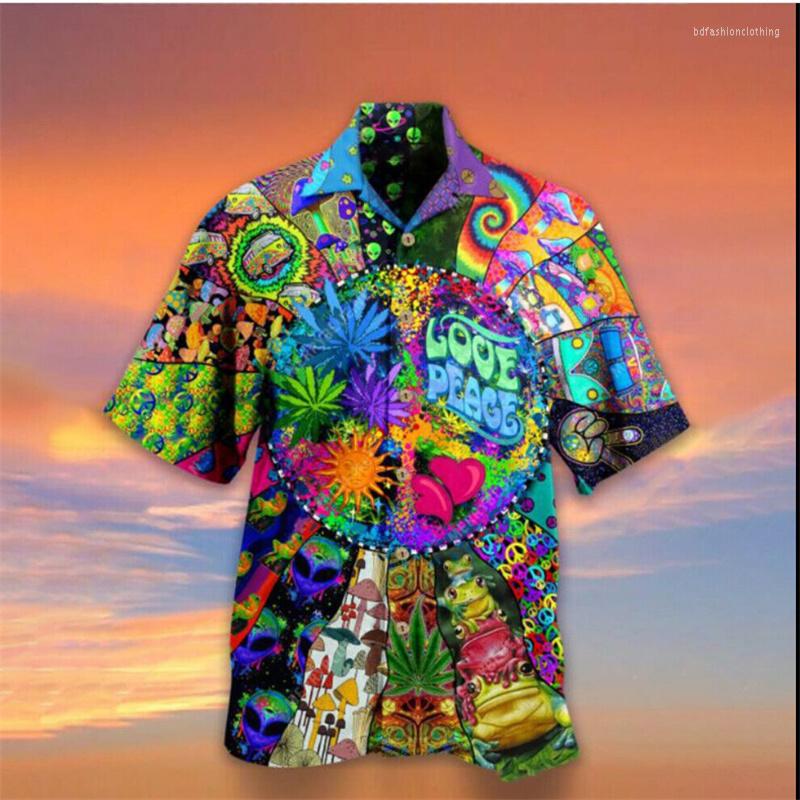 

Men's Casual Shirts Men's Shirt Summer Short Sleeve Beach Vacation Hawaii Fashion 3D Print Lapel Button T-Shirt Loose Cardigan Top, 2357180