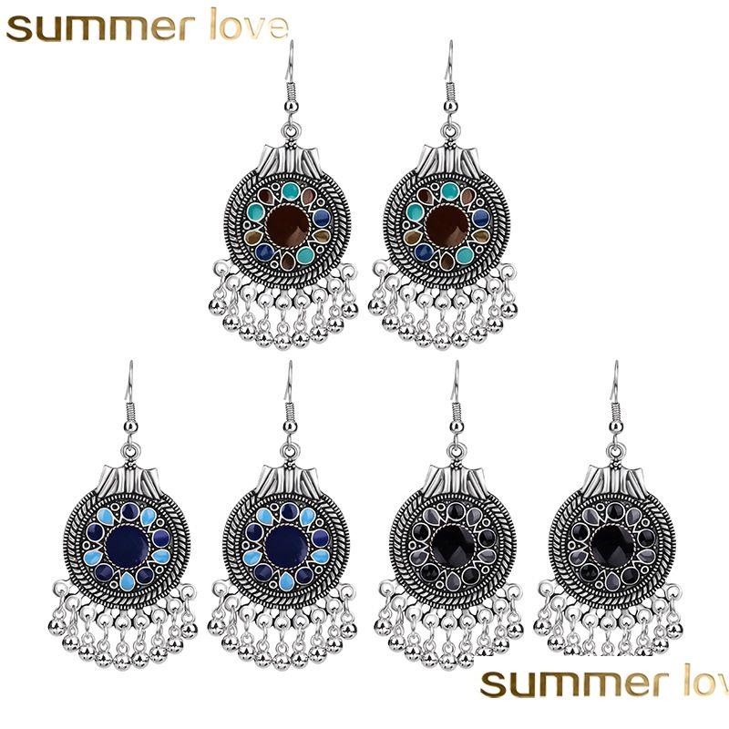 

Dangle Chandelier Fashion Bohemian Vintage Earrings 3 Colors Sier Enamel Ball Tassel Earring Jewelry Design For Elgant Lady Gift D Dhxva
