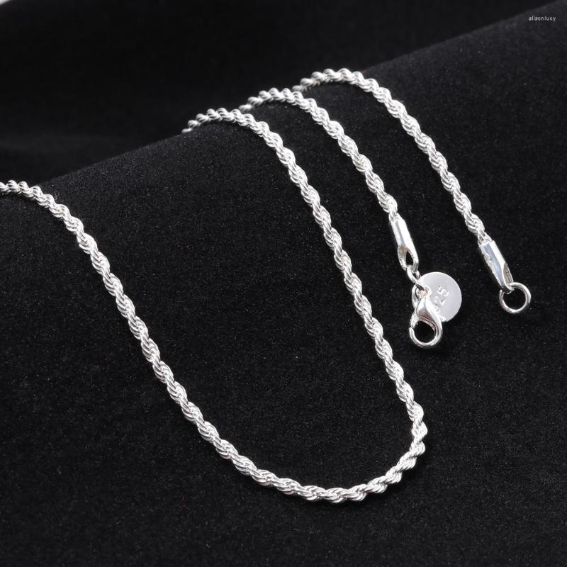 

Chains CiNily Minimalist Chain Necklace Silver Plated 5 Sizes Long Short Twisted Classic Fashion Jewelry Gifts For Man Woman