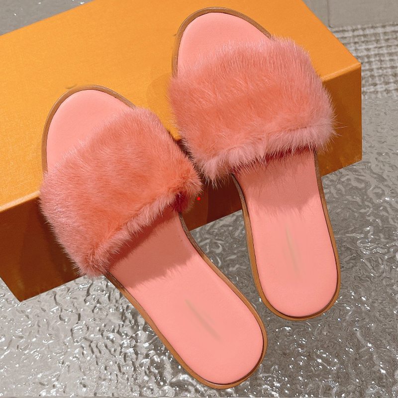 

2023 Fashion Brand Slippers Genuine Leather Flip Flop Women's Sandals Summer Classic Fashion Flat Anti-skid Black Brown Matte Slipper Beach Shoes with Dust Bag -251, Picture color