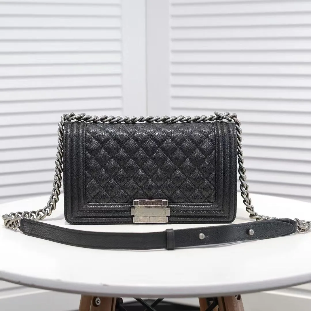 

CC bag luxury designer hand bag fashionbags womens handbag handbags Classic Flap Sheepskin with palm pattern 25cm shoulder sling vintage bags, 2#cowhide silver buckle