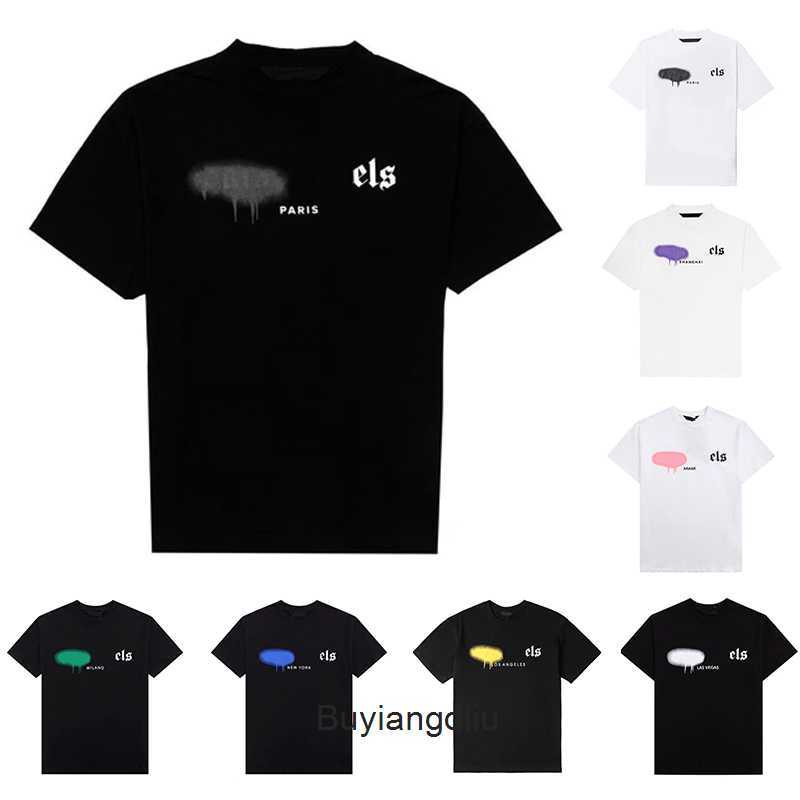 

mens designer t shirt clothes palms shirts women Fashion spray paint graffiti couple short sleeves high street loose Tide brand Crew Neck Letter OT0H, 15