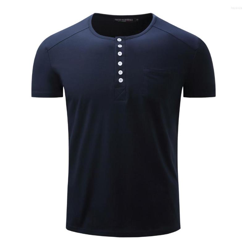 

Men' T Shirts 2023 Summer Fashion Brand Clothing Tshirt Men Solid Color Slim Fit Short Sleeve Shirt Mandarin Collar Casual T-Shirts, Blue