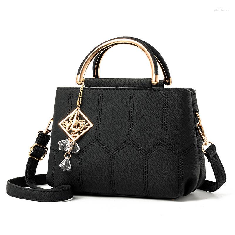 

Evening Bags Women Bag Fashion Shoulder Zipper PU Leather Handbags Crossbody For Spring, Black