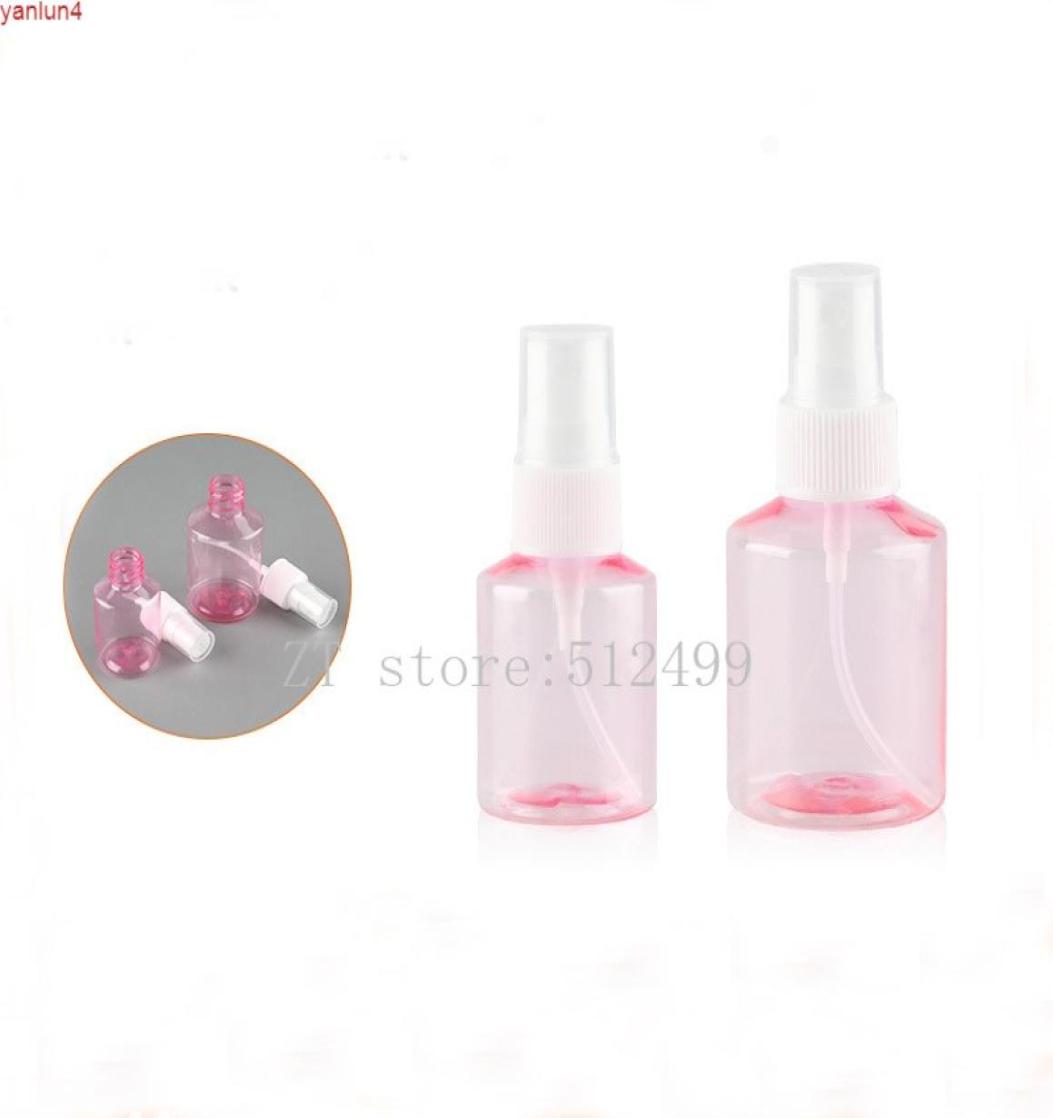 

30ml50ml 50100pcs Empty PET Travel Spray Bottle DIY Pink Refillable Convenient Mist ContainerPortable Clear Cosmetics Packagehi4730624