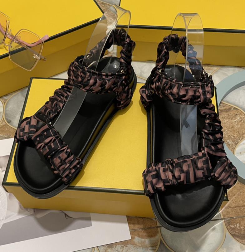 

Designer Satin Sandals Women Rubber Slippers Luxury Platform Slide Slippers Sole Summer Beach Shoes Size 35-40, Colour 2
