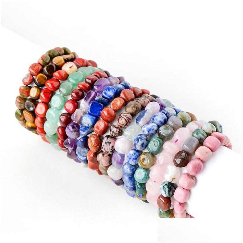 

Beaded Natural Crystal Stone Bracelets Irregar Gemstone Bracelet Womens Fashion Accessories Drop Delivery Jewelry Dhmdw