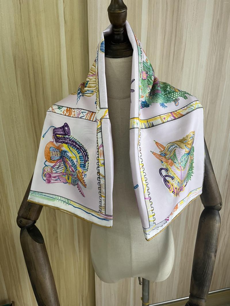 

Scarves 2023 Arrival Fashion Brand Pink Horse Silk Scarf 90 Cm Square Shawl Twill Wrap For Women Lady Hijab