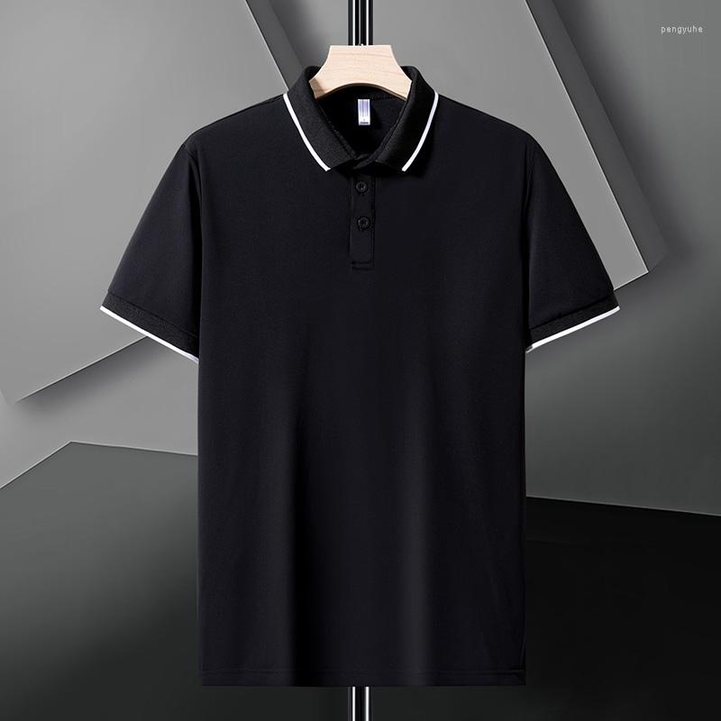 

Men's Polos Casual 2023 Summer Short Sleeve Solid Black White Polo Shirt Brand Fashion Clothes For Men Oversize 7XL 8XL, 098 1