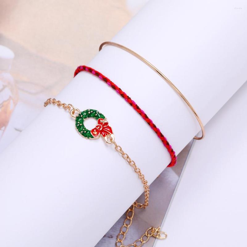 

Bangle Santa Claus Bracelet Gift Box Garland Doughnut Snowman Sled Pendant Christmas Decorations Happy Year Ornaments Xmas