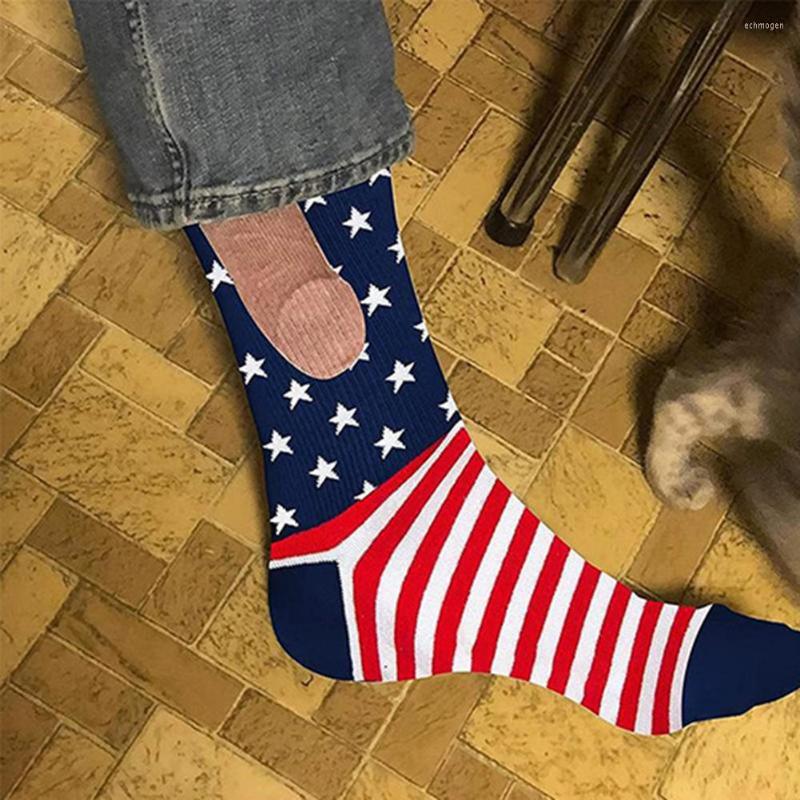 

Men's Socks Cotton Printing Seamless Toe 2pcs Fun Pattern Knitted Handmade Casual Sport Breathable Stretchy For Adults Men, Black red